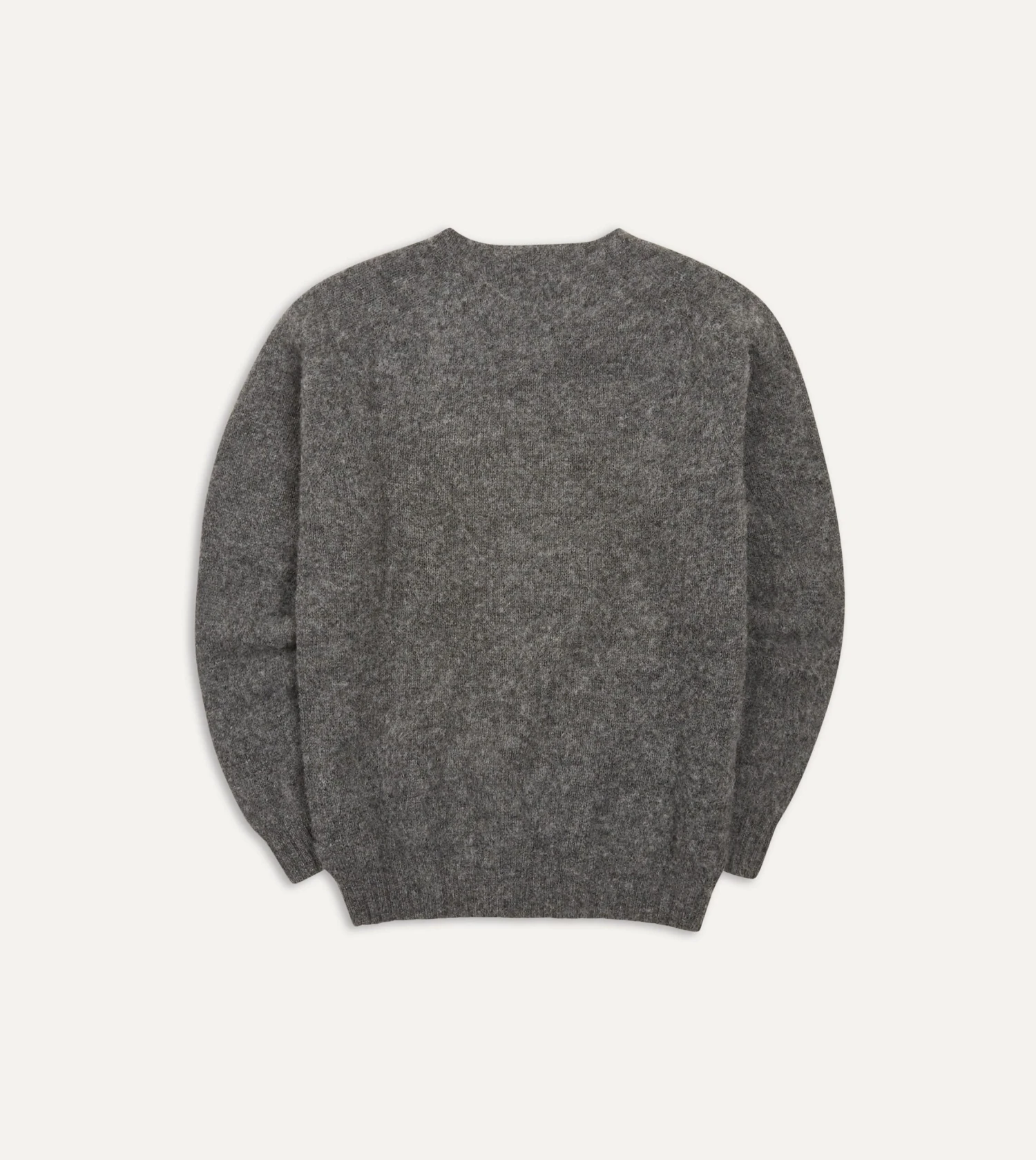Charcoal Brushed Shetland Crew Neck Jumper 6 Charcoal Brushed Shetland Crew Neck Jumper - Image 4