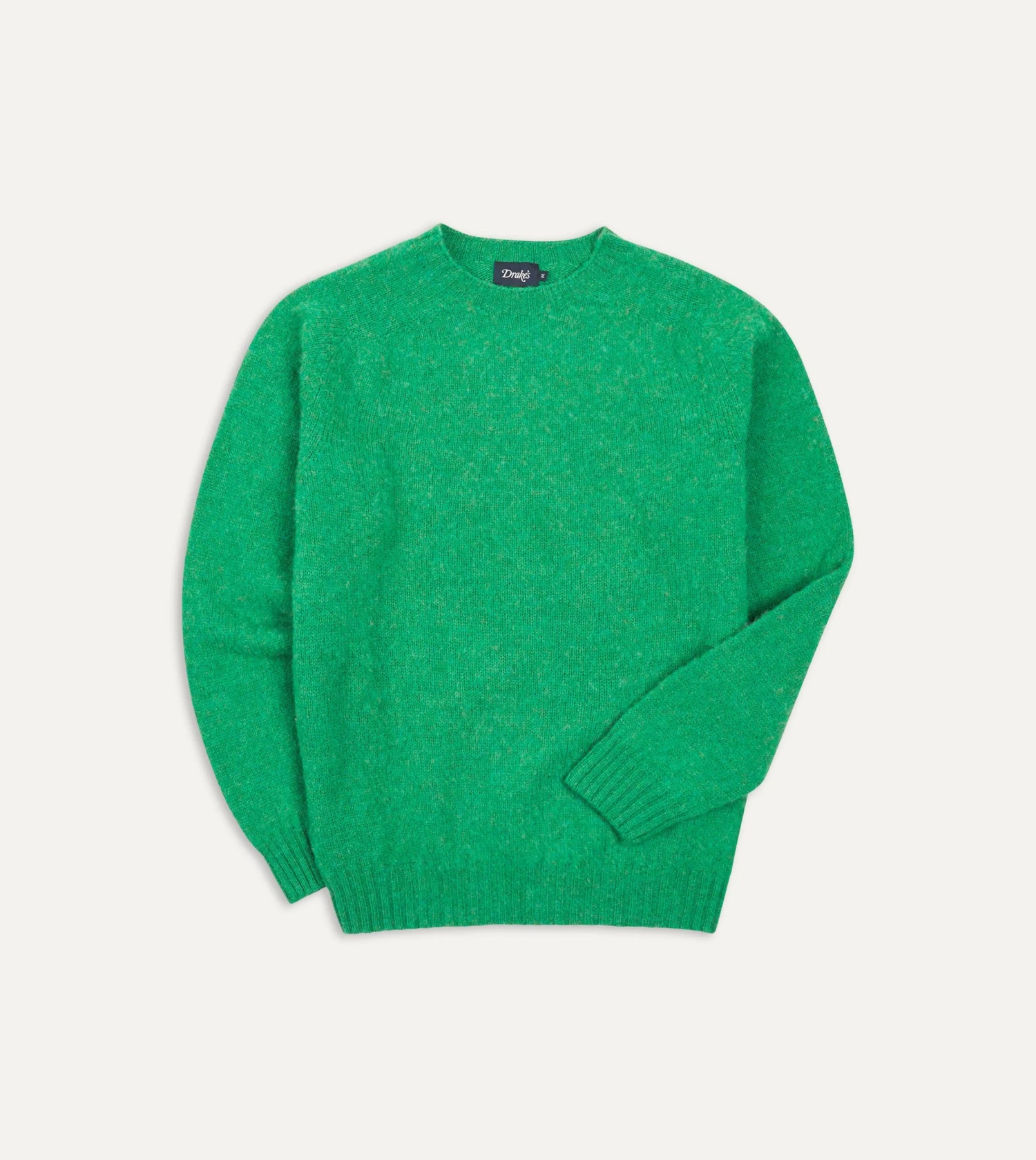 Green Brushed Shetland Crew Neck Jumper 3 Green Brushed Shetland Crew Neck Jumper