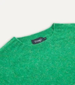Green Brushed Shetland Crew Neck Jumper 9 Green Brushed Shetland Crew Neck Jumper -Drakes Shop DR2A3A21501 10400 3