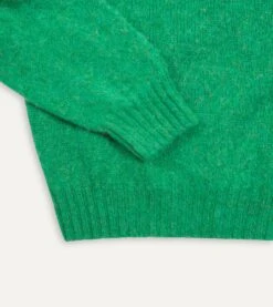 Green Brushed Shetland Crew Neck Jumper 10 Green Brushed Shetland Crew Neck Jumper -Drakes Shop DR2A3A21501 10400 4