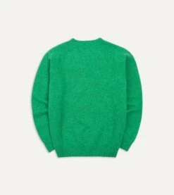 Green Brushed Shetland Crew Neck Jumper 11 Green Brushed Shetland Crew Neck Jumper -Drakes Shop DR2A3A21501 10400 5
