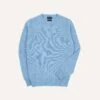 Sky Blue Brushed Shetland Crew Neck Jumper 2 Sky Blue Brushed Shetland Crew Neck Jumper -Drakes Shop DR2A3A21501 16200 1