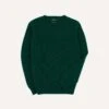 Forest Green Brushed Shetland Crew Neck Jumper -Drakes Shop DR2A3A21501 18400 1
