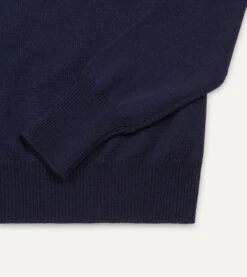 Navy Merino Crew Neck Jumper -Drakes Shop DR2A3A21505 01250 4