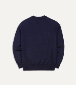 Navy Merino Crew Neck Jumper -Drakes Shop DR2A3A21505 01250 5