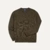 Olive Green Merino Crew Neck Jumper -Drakes Shop DR2A3A21505 02400 1