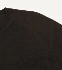 Black Merino Crew Neck Jumper -Drakes Shop DR2A3A21505 05100 5 LR