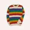 Ecru Multi Stripe Brushed Shetland Crew Neck Jumper 1 Ecru Multi Stripe Brushed Shetland Crew Neck Jumper -Drakes Shop DR2A3A22552 04052 1