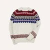 Chamula For Drake's Ecru And Red Fairisle Merino Jumper -Drakes Shop DR2A3A22810 01051 1