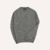 Grey Brushed Shetland Cable Knit Crew Neck Jumper 2 Grey Brushed Shetland Cable Knit Crew Neck Jumper -Drakes Shop DR2A3A23612 02600 1