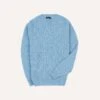 Blue Brushed Shetland Cable Knit Crew Neck Jumper -Drakes Shop DR2A3A23612 08200 1