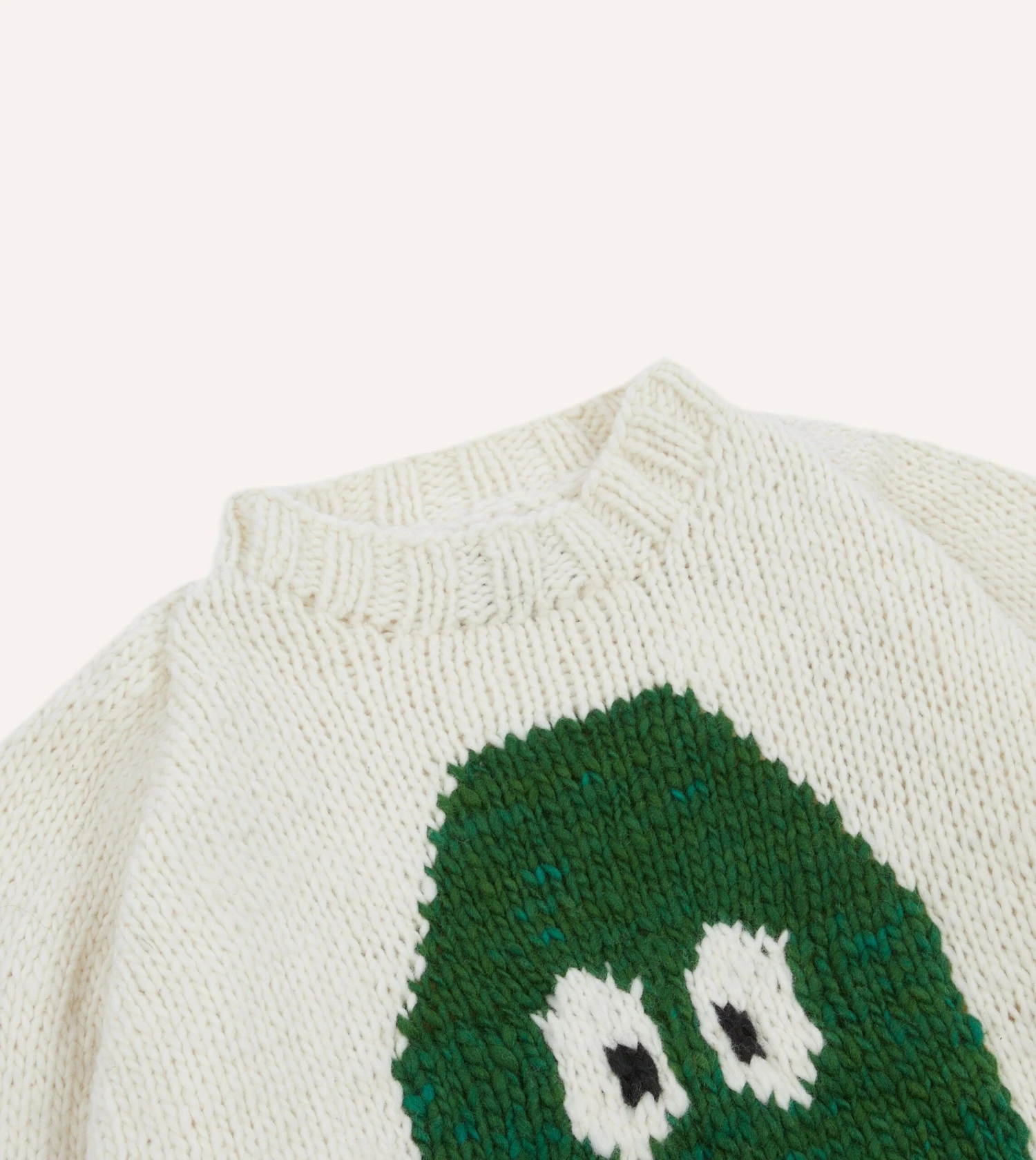 Chamula For Drake's Ecru Avocado Merino Jumper 5 Chamula For Drake's Ecru Avocado Merino Jumper - Image 3