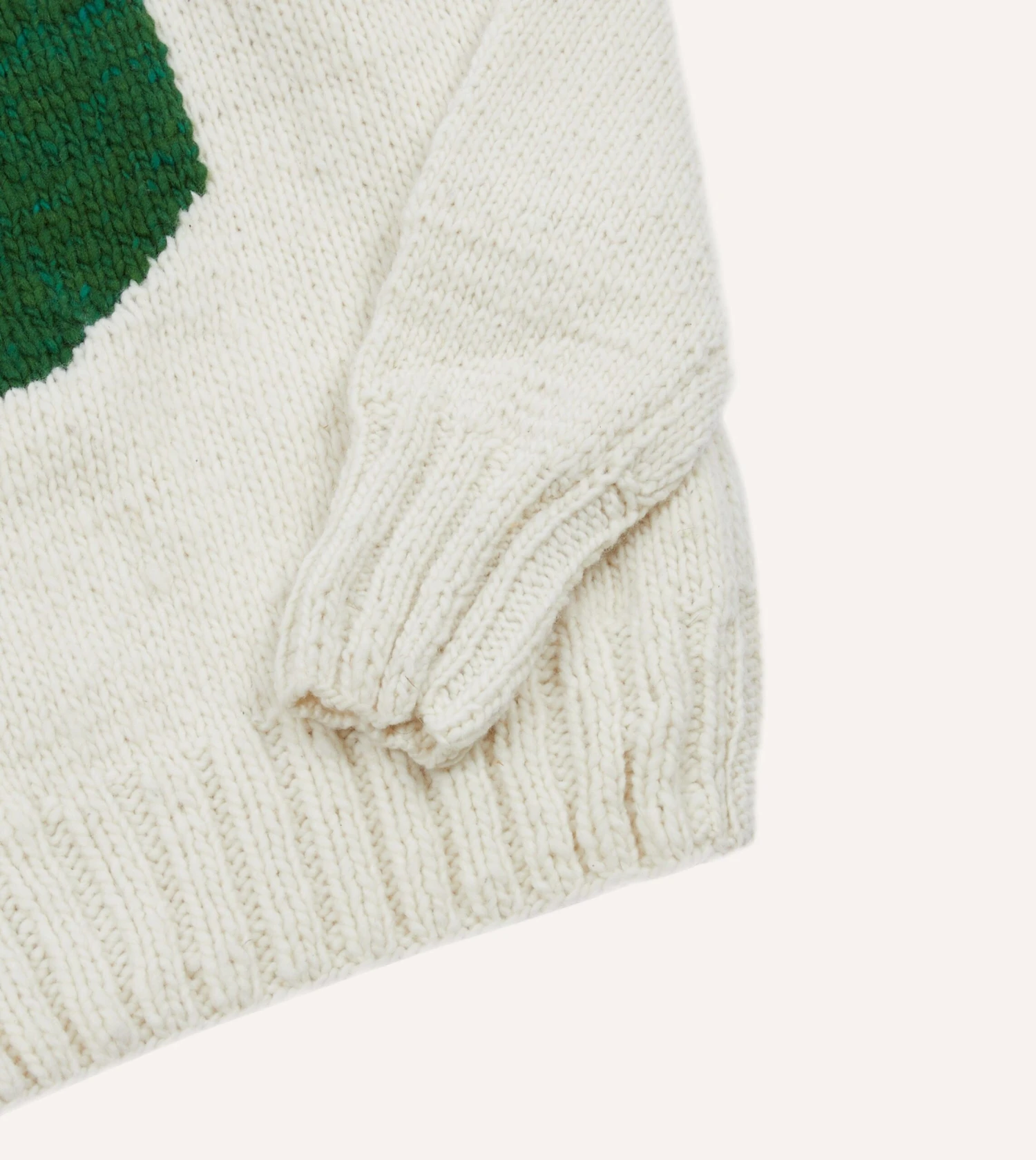 Chamula For Drake's Ecru Avocado Merino Jumper 6 Chamula For Drake's Ecru Avocado Merino Jumper - Image 4