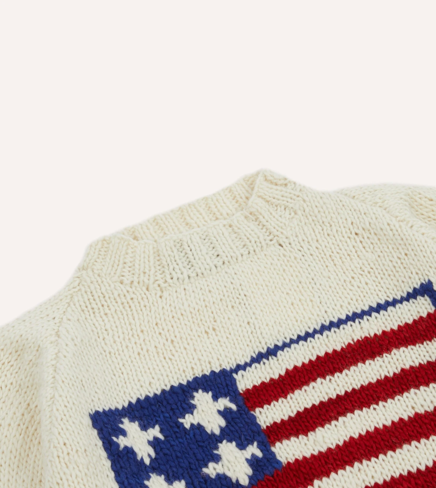 Chamula For Drake's Ecru Flag Merino Jumper 5 Chamula For Drake's Ecru Flag Merino Jumper - Image 3