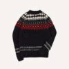 Chamula For Drake's Navy And Red Fairisle Merino Jumper