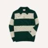 ALD / Drake's Green Striped Integral Collar Sweater -Drakes Shop DR2A3A23665 01402 1