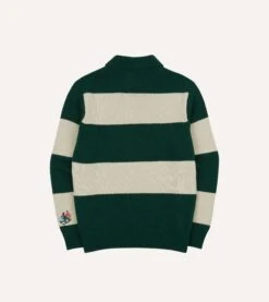 ALD / Drake's Green Striped Integral Collar Sweater -Drakes Shop DR2A3A23665 01402 5