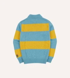 ALD / Drake's Blue Striped Integral Collar Sweater -Drakes Shop DR2A3A23665 02202 5