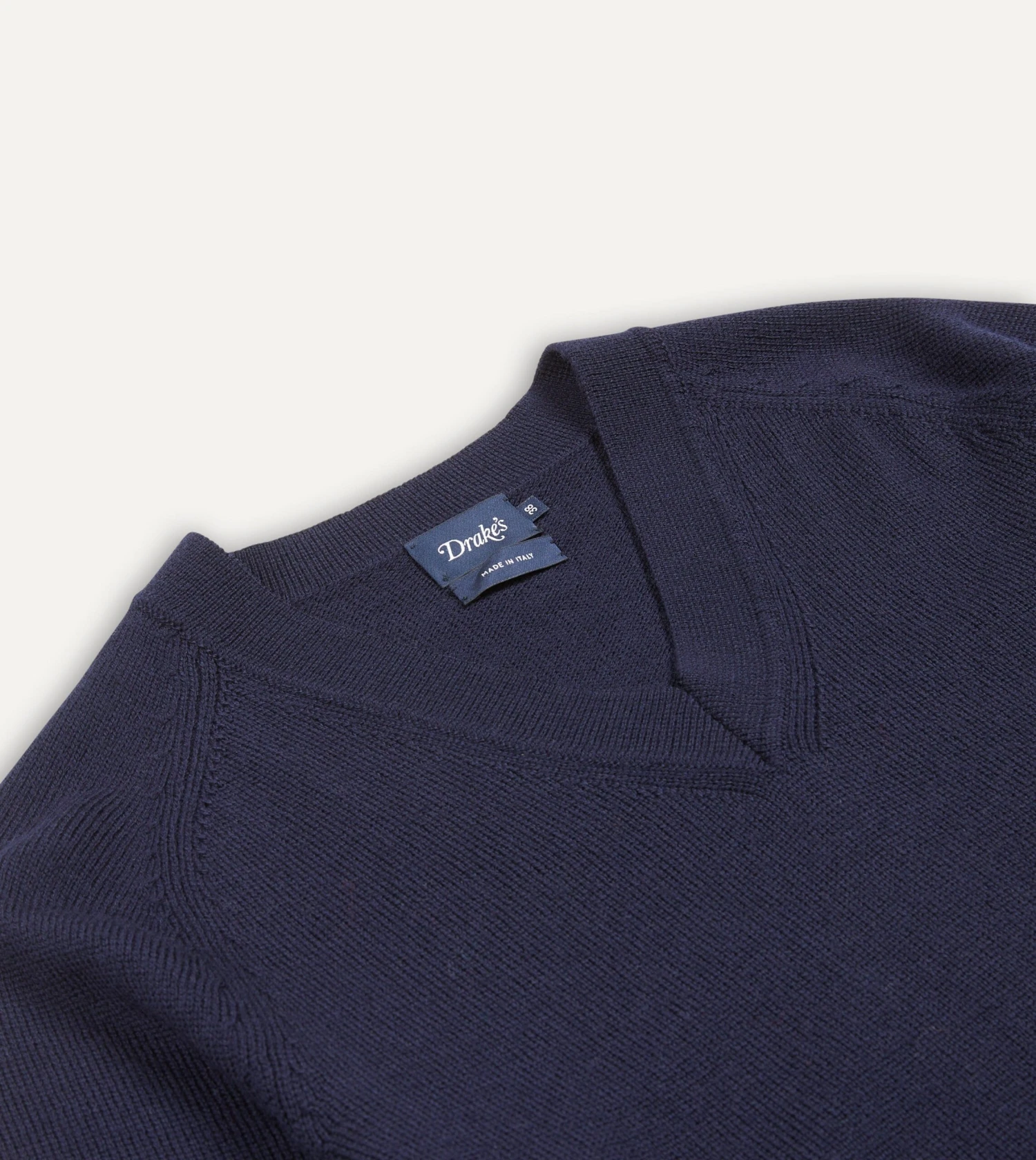 Navy Merino Wool V Neck Jumper 5 Navy Merino Wool V Neck Jumper - Image 3