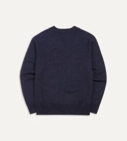 Navy Merino Wool V Neck Jumper 10 Navy Merino Wool V Neck Jumper -Drakes Shop DR2A3B21506 01250 5