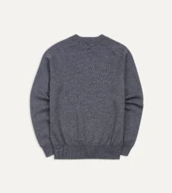 Grey Merino Wool V Neck Jumper 10 Grey Merino Wool V Neck Jumper -Drakes Shop DR2A3B21506 03600 5