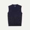 Navy Merino Wool Knitted Vest