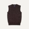 Brown Merino Wool Knitted Vest -Drakes Shop DR2A3C21607 03300 1