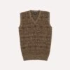Light Brown Fair Isle Lambswool Sleeveless V-Neck Jumper -Drakes Shop DR2A3C22336 05301 1