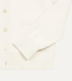 Ecru Lambswool 6 Button Cardigan 11 Ecru Lambswool 6 Button Cardigan -Drakes Shop DR2A3D22004 04050 3