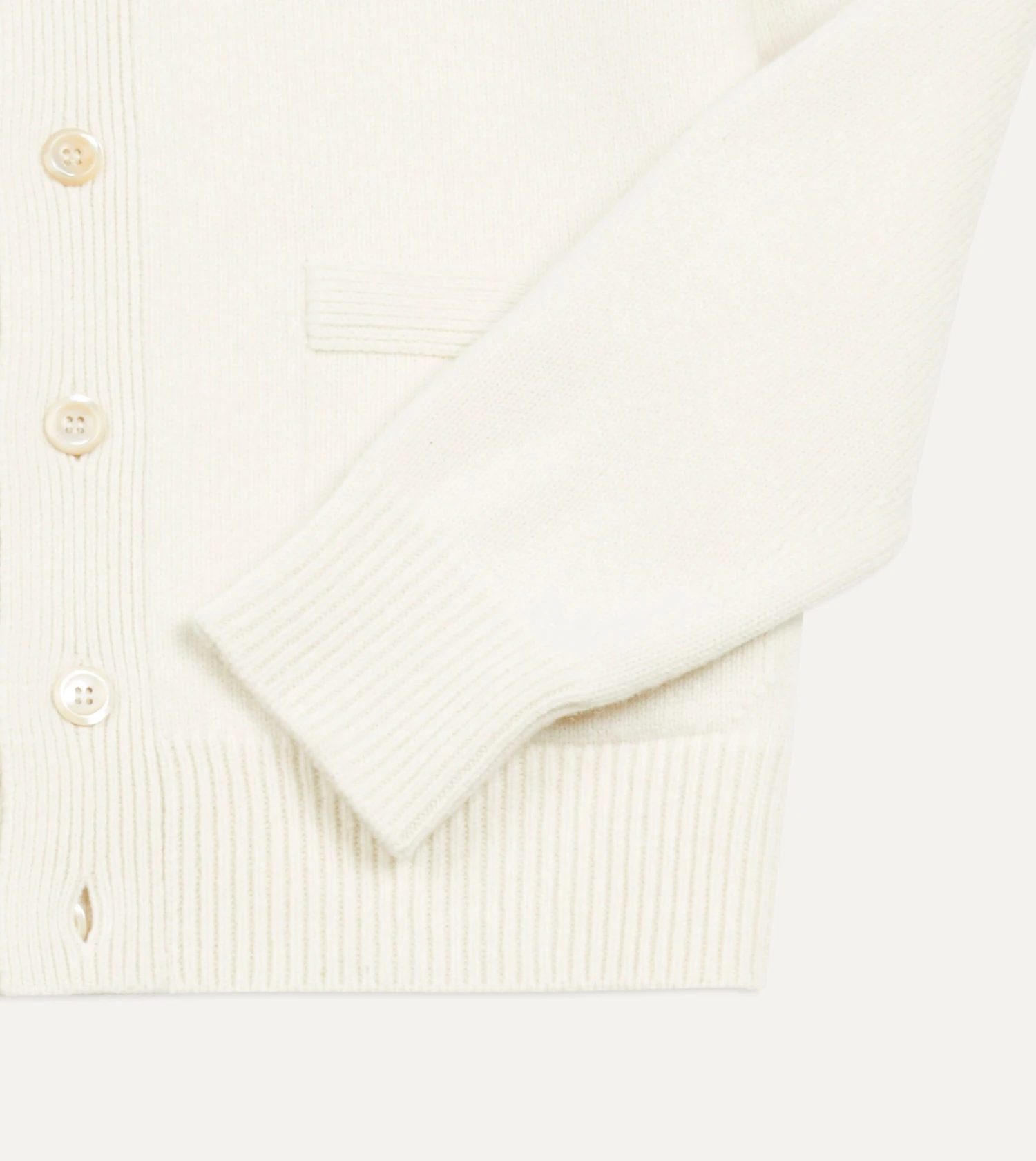 Ecru Lambswool 6 Button Cardigan 7 Ecru Lambswool 6 Button Cardigan - Image 5