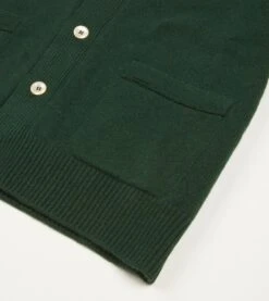 Dark Green Lambswool 6 Button Cardigan -Drakes Shop DR2A3D22004 07400 4