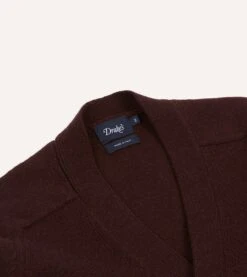 Dark Brown Lambswool 6 Button Cardigan -Drakes Shop DR2A3D22004 08300 3