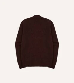 Dark Brown Lambswool 6 Button Cardigan -Drakes Shop DR2A3D22004 08300 7