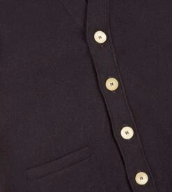 Navy Lambswool Sleeveless Cardigan -Drakes Shop DR2A3D22688 01250 4 LR