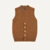 Light Brown Lambswool Sleeveless Cardigan 1 Light Brown Lambswool Sleeveless Cardigan -Drakes Shop DR2A3D22688 04300 1 LR