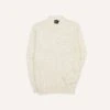 Ecru Cotton Mock Neck Jumper -Drakes Shop DR2A3D23051 03050 1