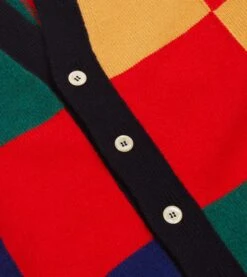 Multi Patchwork Lambswool 6 Button Cardigan -Drakes Shop DR2A3D23536 01660 4