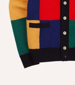 Multi Patchwork Lambswool 6 Button Cardigan -Drakes Shop DR2A3D23536 01660 6 cdfa98fe c1e4 43dd 90b9 07b7999e09a2