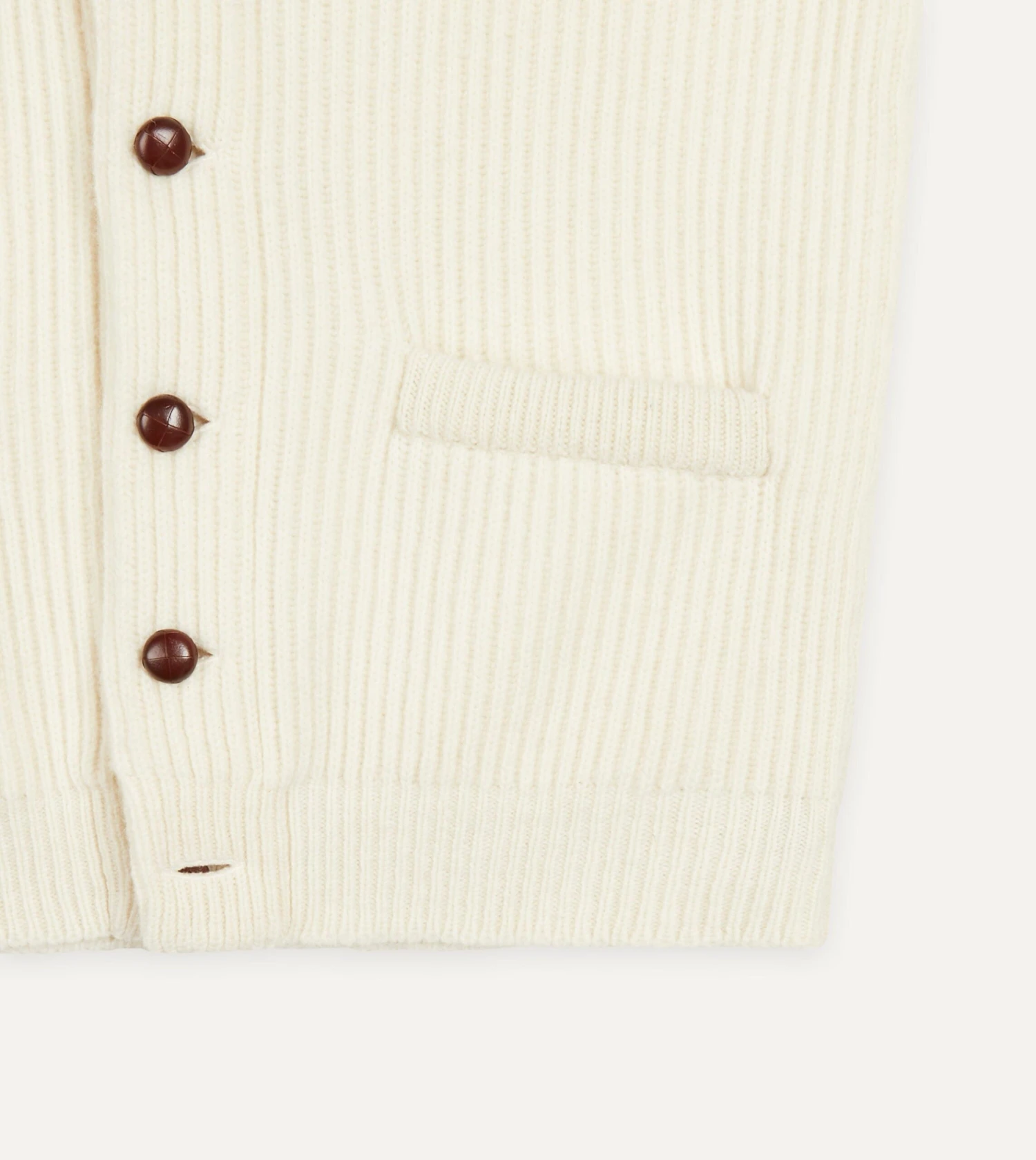 Ecru Lambswool Shawl Collar Cardigan 7 Ecru Lambswool Shawl Collar Cardigan - Image 5