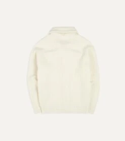 Ecru Lambswool Shawl Collar Cardigan 13 Ecru Lambswool Shawl Collar Cardigan -Drakes Shop DR2A3E 20818 09 050 6