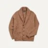 Camel Lambswool Shawl Collar Cardigan 2 Camel Lambswool Shawl Collar Cardigan -Drakes Shop DR2A3E20818 02300 1