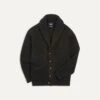 Black Lambswool Shawl Collar Cardigan -Drakes Shop DR2A3E20818 03100 1