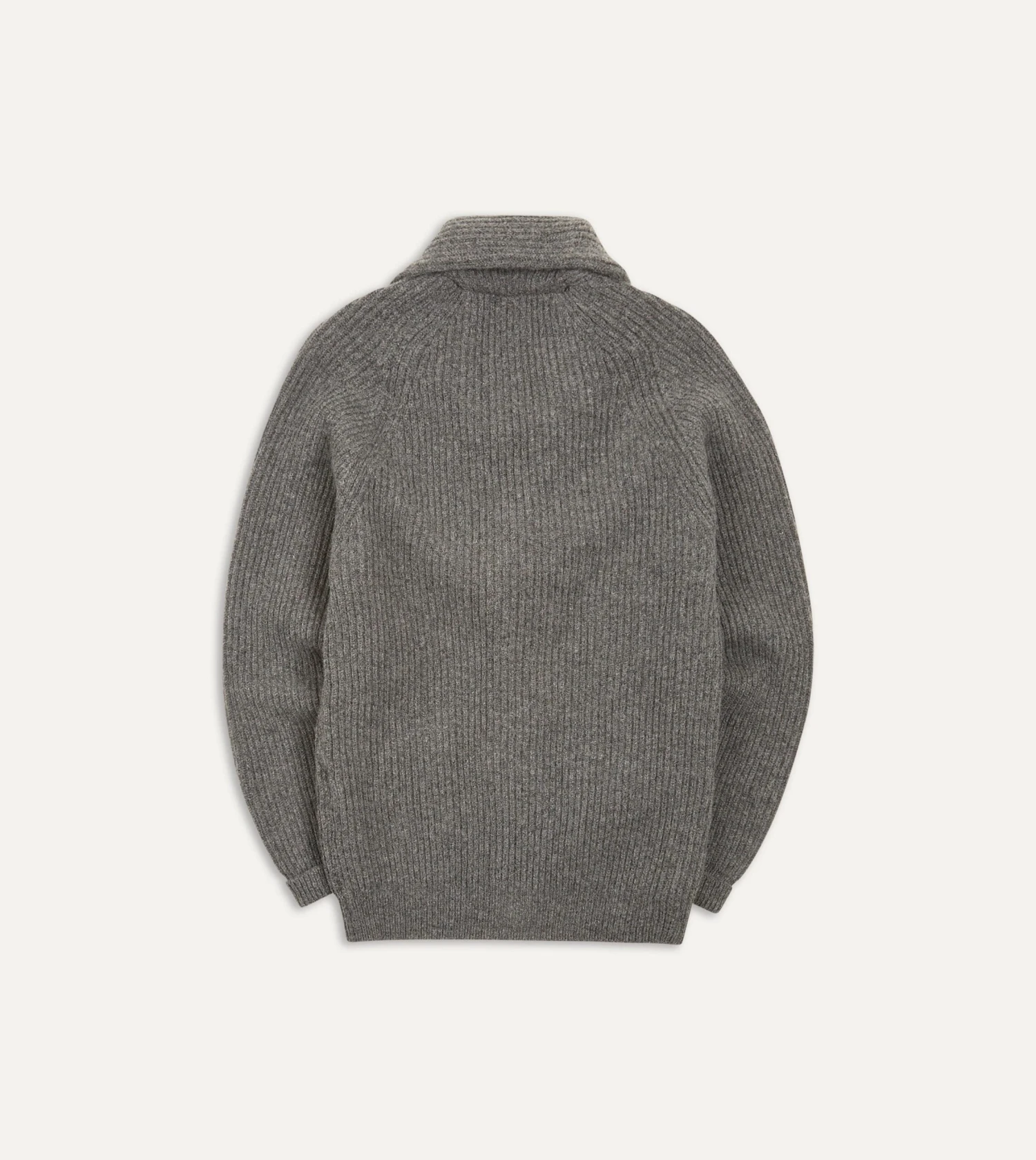 Grey Lambswool Shawl Collar Cardigan 8 Grey Lambswool Shawl Collar Cardigan - Image 6