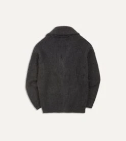 Charcoal Cashmere Shawl Collar Cardigan -Drakes Shop DR2A3E90084 08600 6