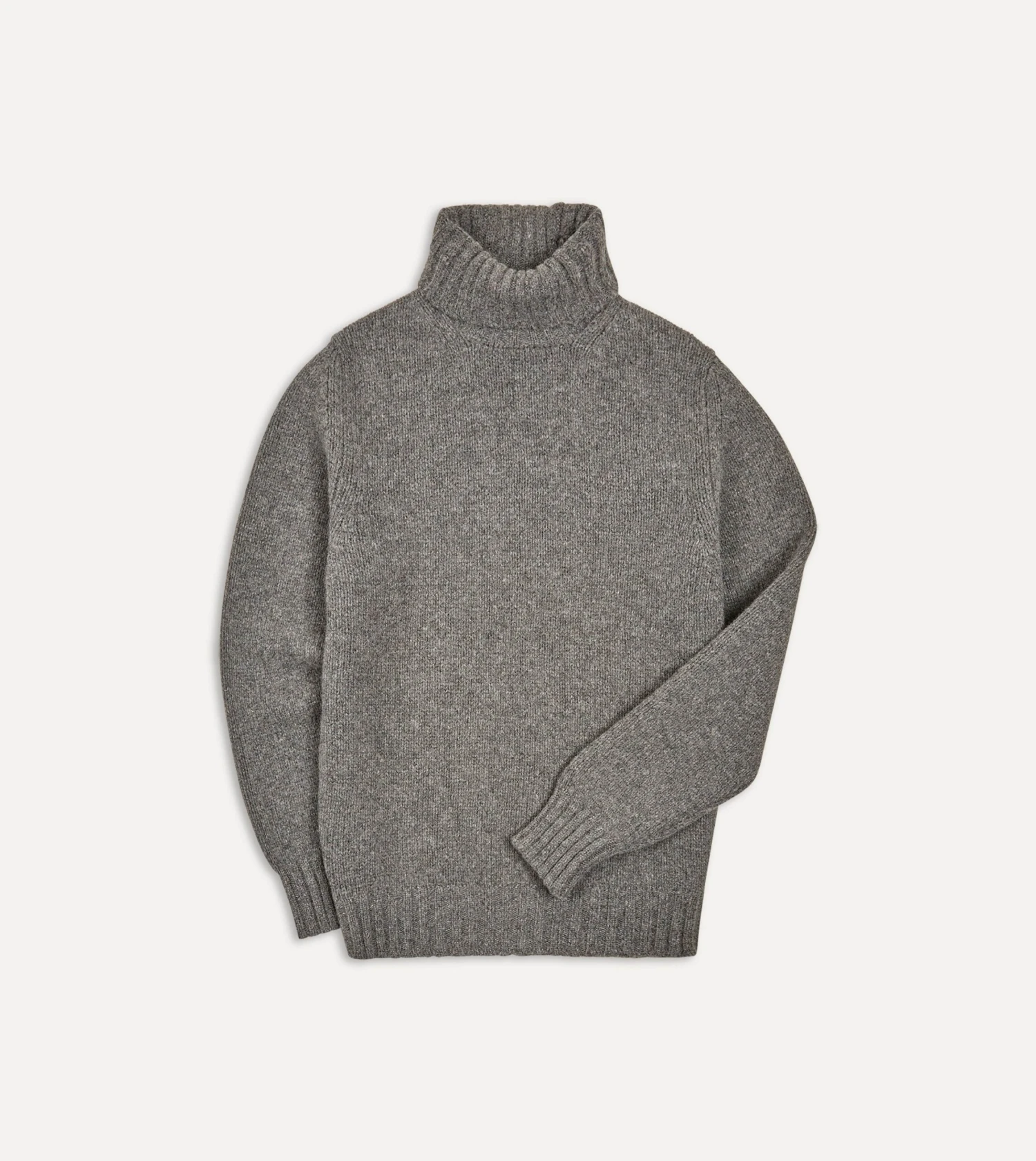 Grey Lambswool Submariner Roll Neck Jumper 3 Grey Lambswool Submariner Roll Neck Jumper