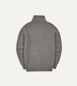 Grey Lambswool Submariner Roll Neck Jumper 11 Grey Lambswool Submariner Roll Neck Jumper -Drakes Shop DR2A3F20817 04600 5