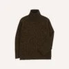 Brown Marl Mohair Wool Mock Neck Jumper -Drakes Shop DR2A3F22564 02300 1