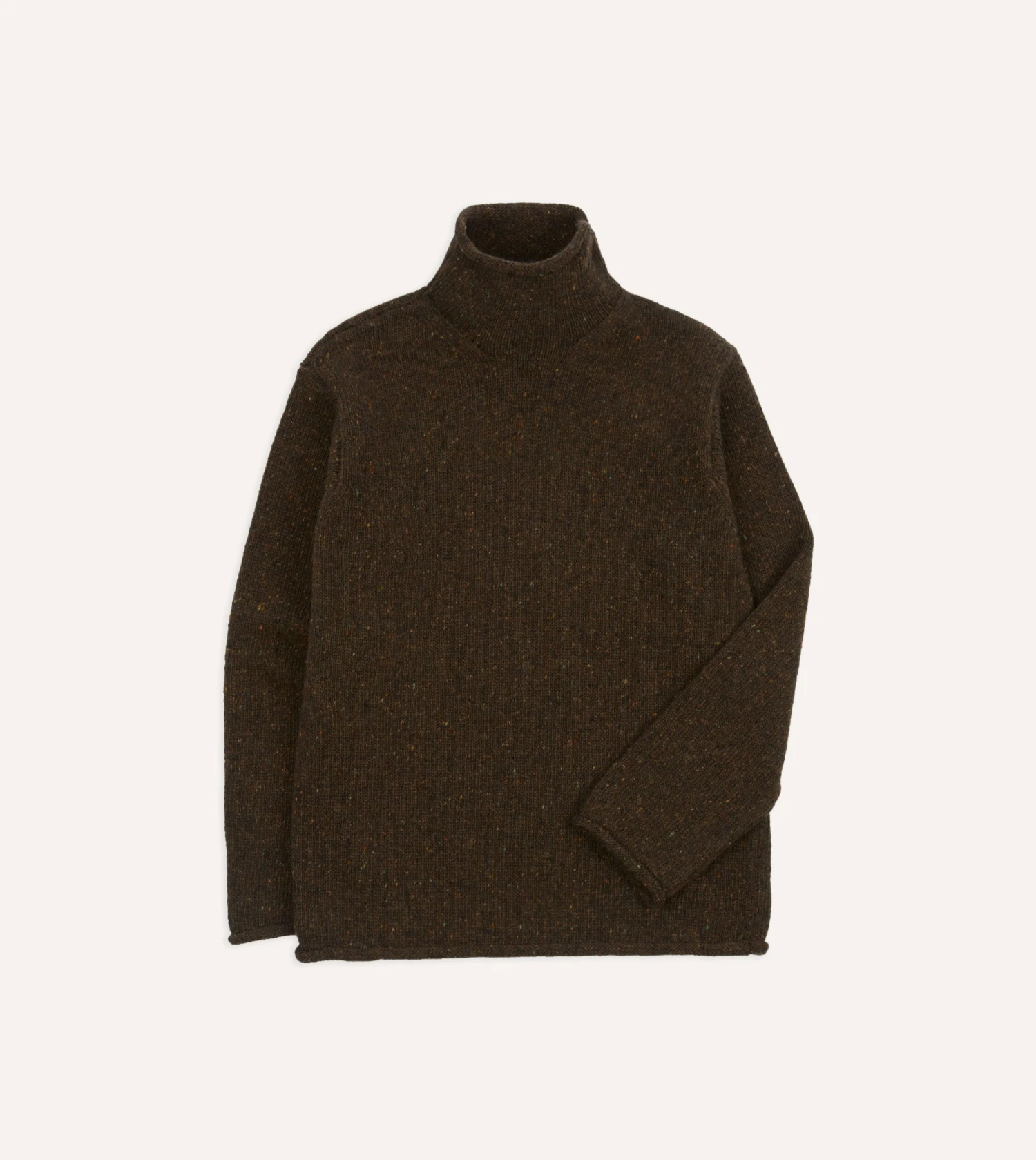 Brown Marl Mohair Wool Mock Neck Jumper 3 Brown Marl Mohair Wool Mock Neck Jumper