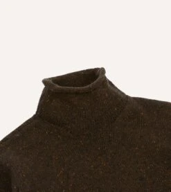 Brown Marl Mohair Wool Mock Neck Jumper 9 Brown Marl Mohair Wool Mock Neck Jumper -Drakes Shop DR2A3F22564 02300 3