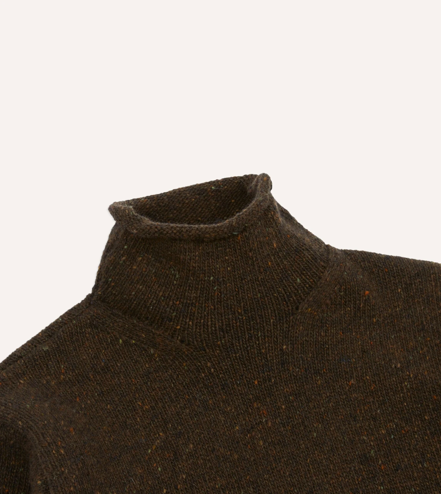 Brown Marl Mohair Wool Mock Neck Jumper 5 Brown Marl Mohair Wool Mock Neck Jumper - Image 3